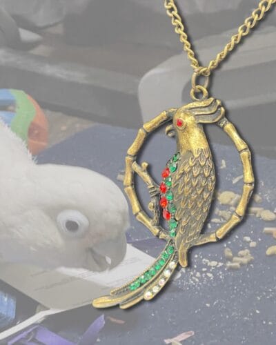 vintage-inspired bird necklace