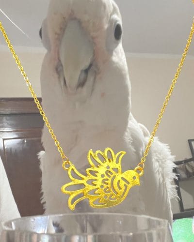 Delicate Origami Dove Choker Necklace - Gold Colored Bird Pendant